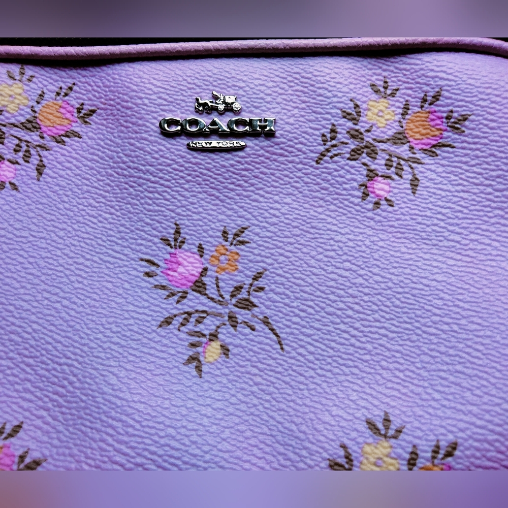 Coach Floral Cross Stitch Double Zipper Crossbody - Picture 13 of 13